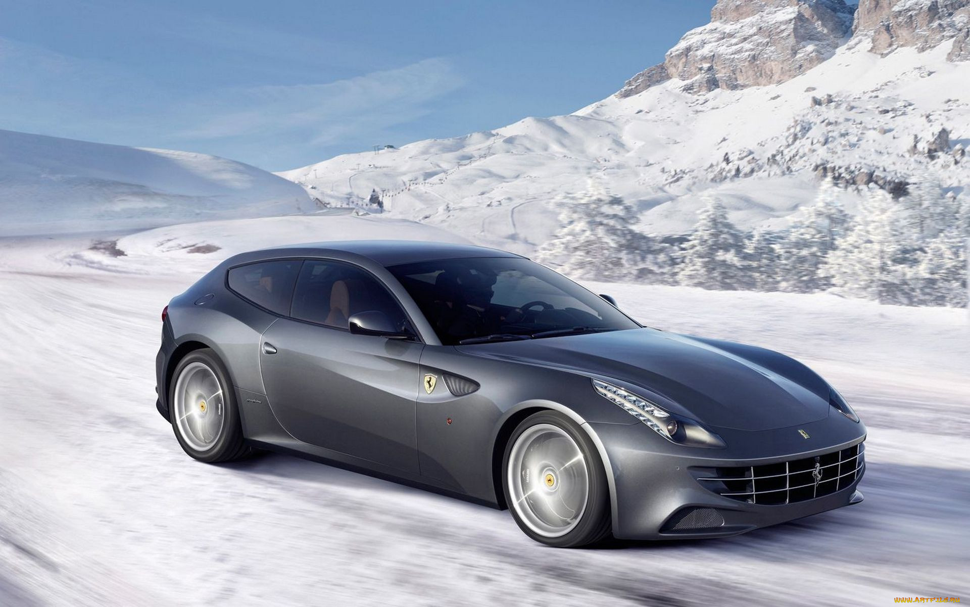 , ferrari, winter, snow, ff